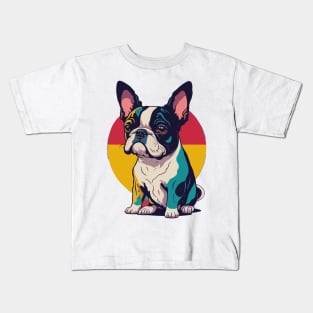 Boston Terrier Portrait Kids T-Shirt